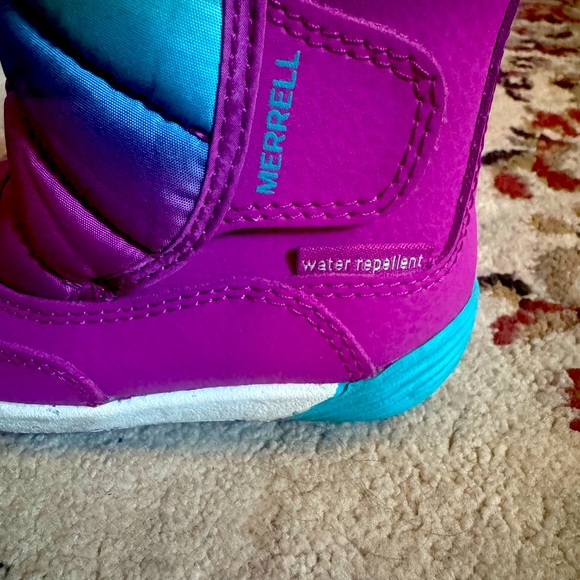 Merrell Girls Toddler Winter Boots 6.5M Pink/Blue/Purple Water Resistant COMFY - Picture 3 of 6